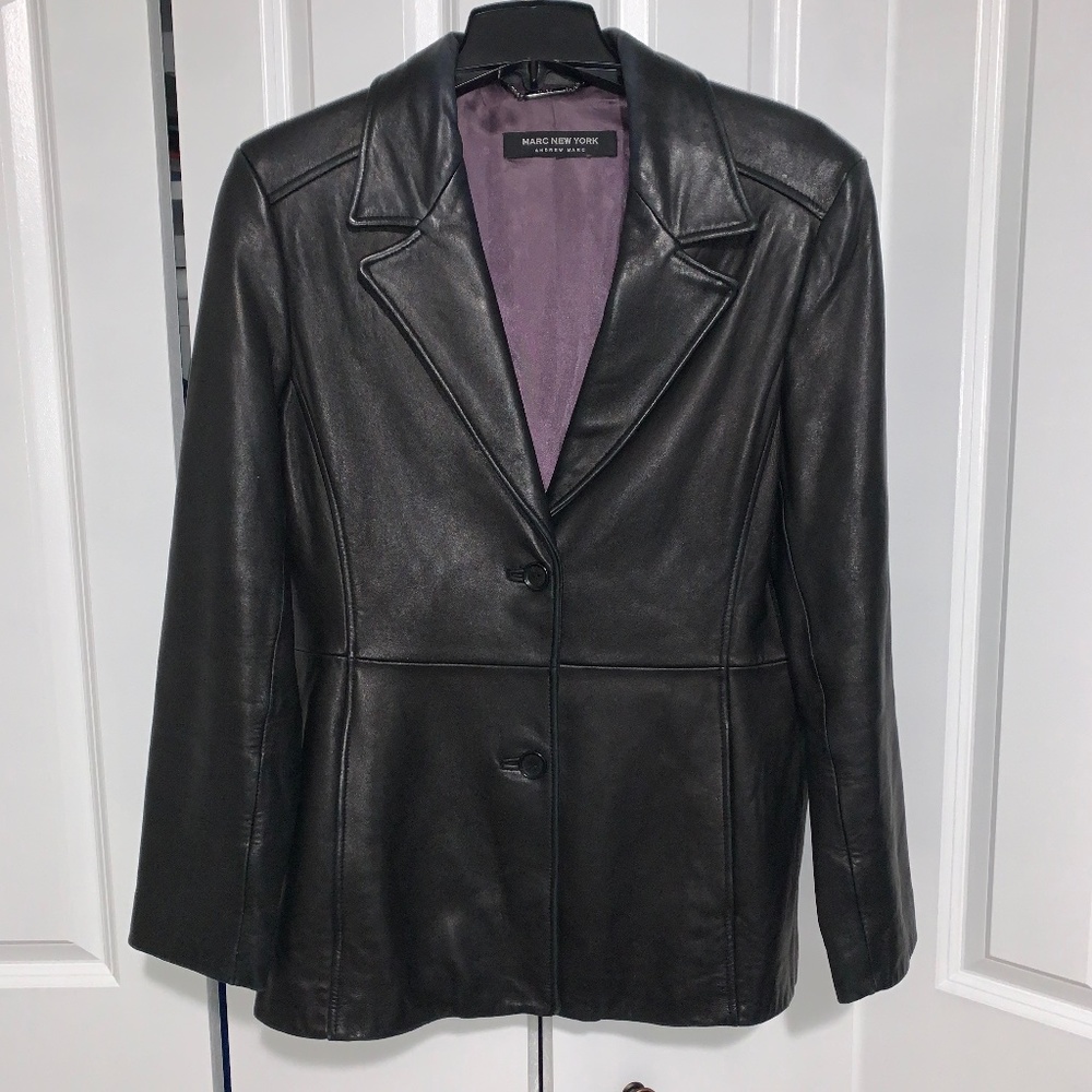 Andrew Marc Leather Blazer Jacket